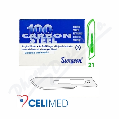 Čepelky skalp.SURGEON č.21 steril.100ks