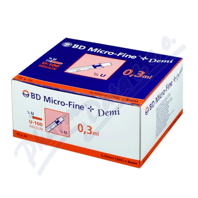 BD MF inz.stř.0.3ml U-100 s int.jehl.30Gx8mm 100ks