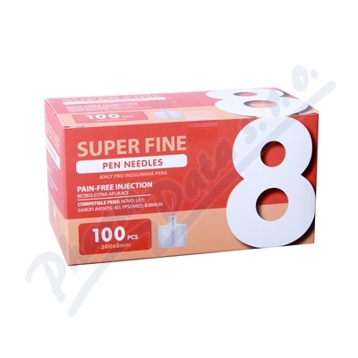 Jehly pro inzul.pera SUPER FINE 8mm 30G 100ks