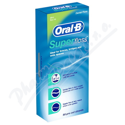 Oral-B SuperFloss dentální nit pásky 50m