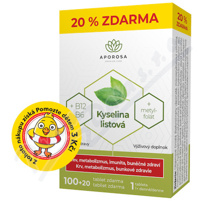 APOROSA Kyselina listová+B12+B6 tbl.100+20