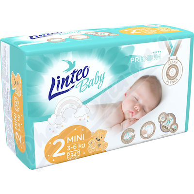 Linteo Baby Dětské plenky PREMIUM MINI 3-6kg 34ks