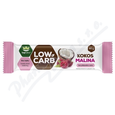 Topnatur LOW CARB tyčinka kokos&malina 40g
