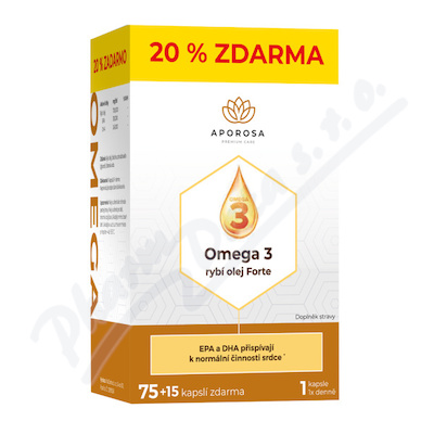 APOROSA Omega 3 rybí olej Forte cps.75+15