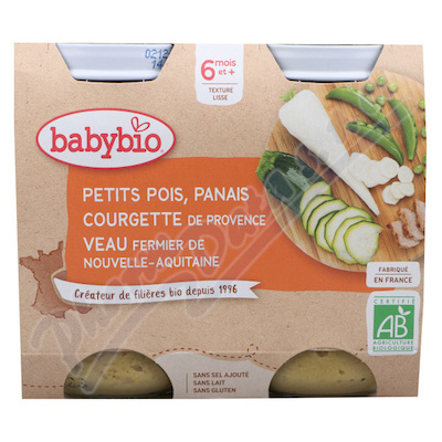 BABYBIO Hrášek pastinák cuketa telecí maso 2x200g