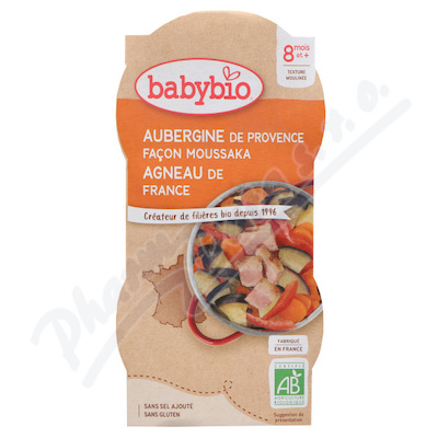BABYBIO Lilek na způsob musaky jehněčí maso 2x200g