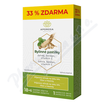 APOROSA Bylinné past.šalvěj+ženšen+vit.C cps.18+6