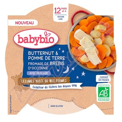 BABYBIO Máslová dýně brambory a ovčí sýr 230g