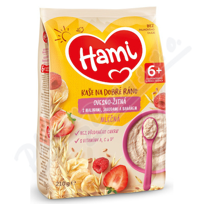 Hami Ml.kaše na dobr.ráno ov.žito mal.jah.210g 6m+