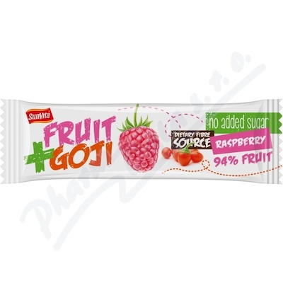SunVita Fruit+Goji ovocná tyčinka malina 30g