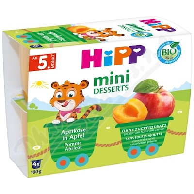 HiPP mini dezert jablka-meruňky BIO 5m 4x100g
