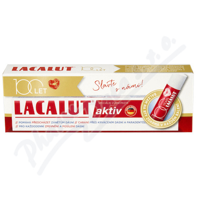 Lacalut Aktiv zubní pasta 75ml+balzám na rty 4.8g