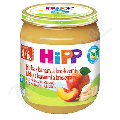 HiPP OVOCE BIO Jablka s banány a broskvemi 125g