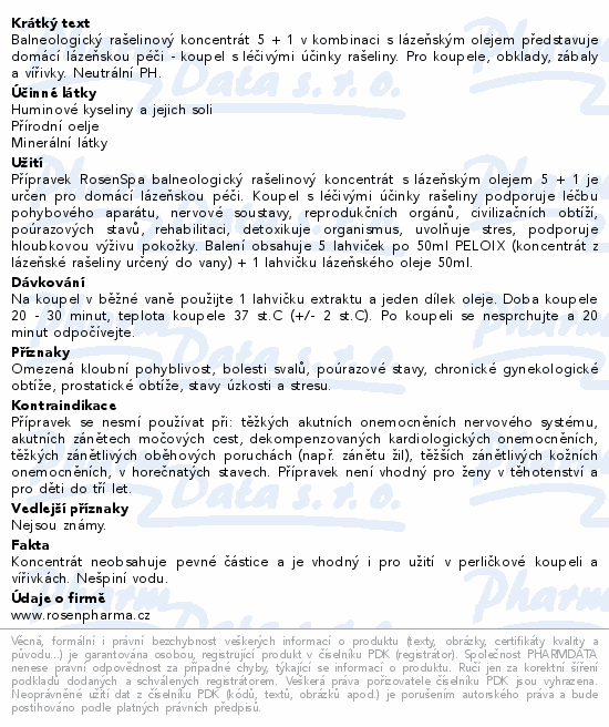 RosenSPA 5+1 rašelinové koupele+olej