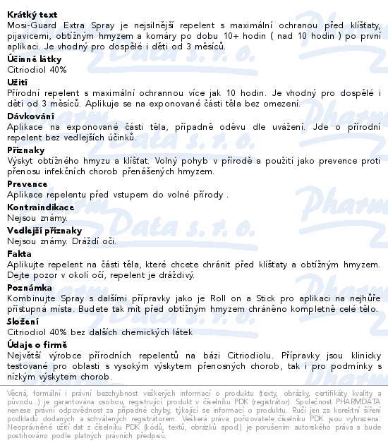 Mosi-guard Natural EXTRA SPRAY maxim.ochrana 75ml