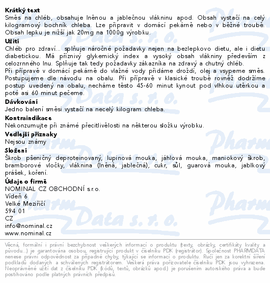 Nominal směs na chléb rustikální 500g