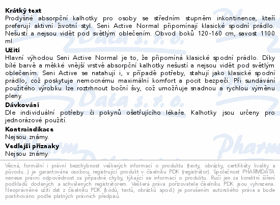 Seni Active Normal inkon.plen.kalhotky XL 10ks