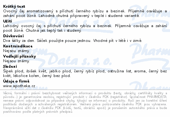 Apotheke Černý rybíz a bezinky čaj 20x2g