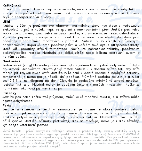 APTUS Nutrisal vet.powder 10x25g