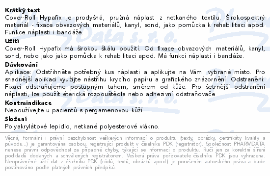 Cover Roll Hypafix nápl.z NT bez polšt.10cmx9.2m