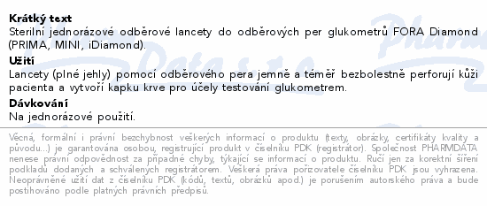 FORA Lancety ke glukometru 50ks