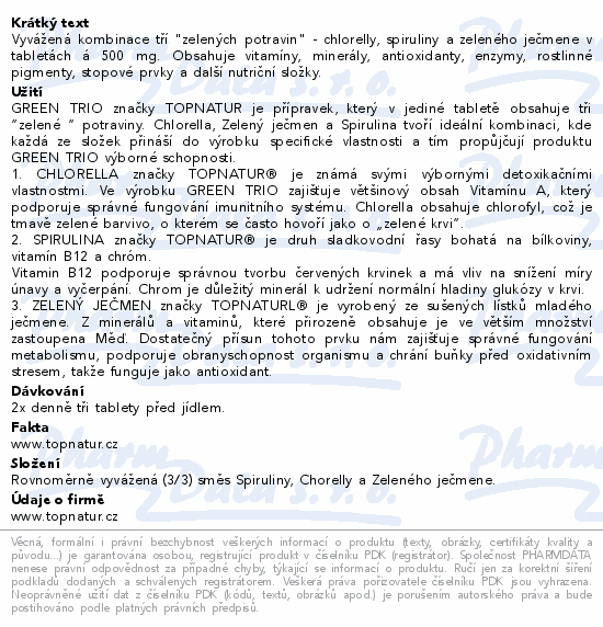 Topnatur Green Trio tbl.180