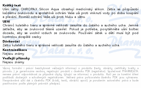 Ohropax Chránič sluchu Silicon Aqua 6ks