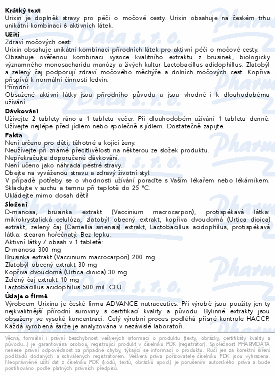 ADVANCE Urixin močové cesty tbl. 60