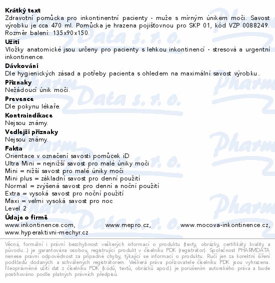 iD for Men Level 2 vložky absorpční 10ks