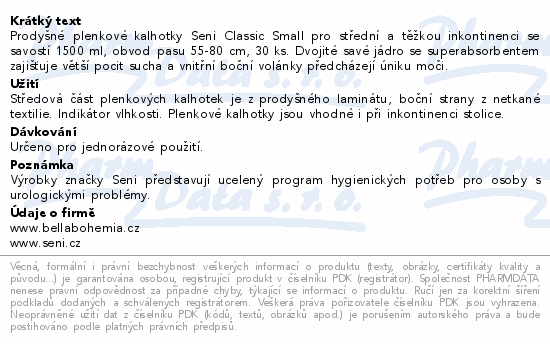 Seni Classic inkon.plenkové kalhotky S 30ks