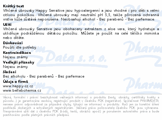 Happy vlhčené ubrousky Sensitive 4x56ks