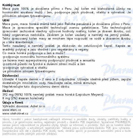 ADIEL Maca 100% pure cps.90