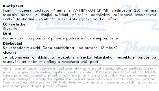 Lactacyd Pharma antimykotický 250ml