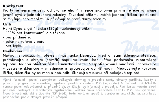 Hami Dýně s rýží první lžička 125g 4m+
