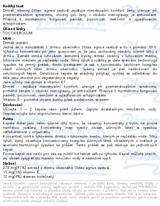 ADIEL Drmek forte + vitamín E cps.90