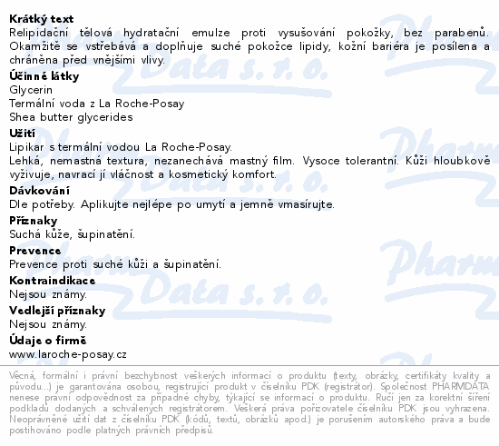 LA ROCHE-POSAY LIPIKAR tělové mléko 400ml