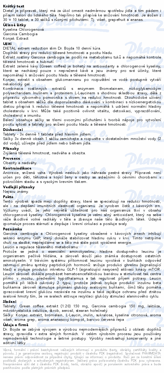 DIETAL extreme reduction slim 10 denní Dr.Bojda