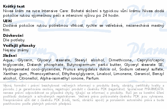 NIVEA Intensive Care krém na ruce 100ml 84695