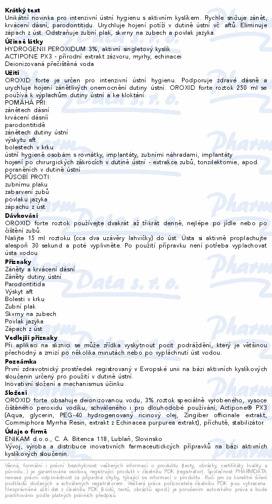 OROXID forte roztok pro ústní hygienu 250ml