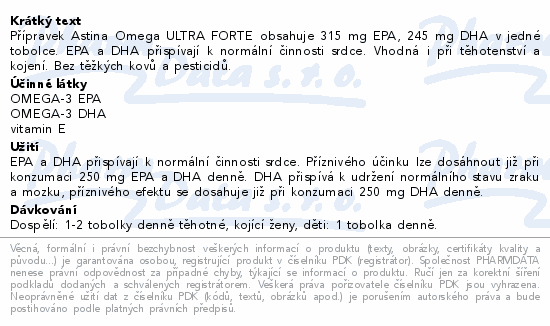 Astina Omega ULTRA FORTE 60 tobolek