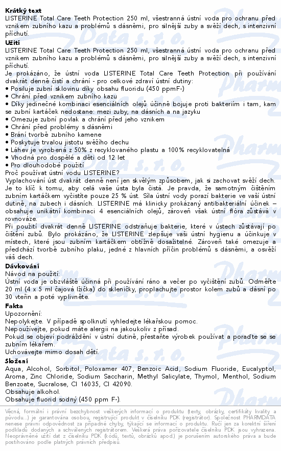 LISTERINE Total Care teeth protection 250ml