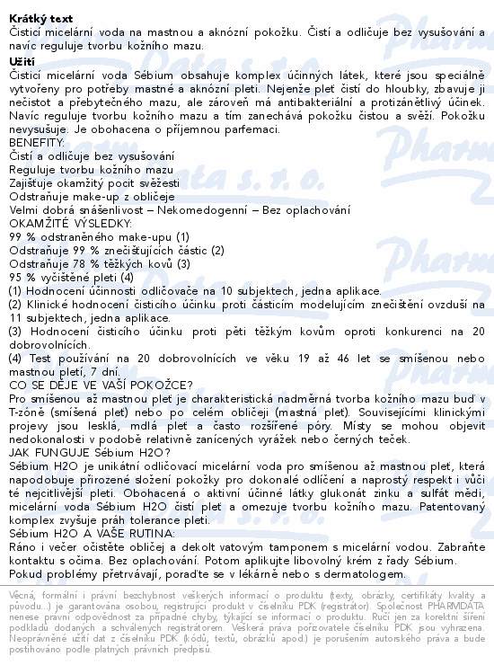 BIODERMA Sébium H2O 250ml 1+1 Festival