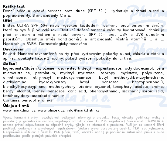 Blistex balzám na rty Ultra SPF50+ 4.25g