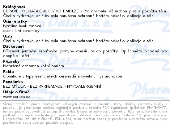 CeraVe Hydratační čisticí emulze 88.7ml