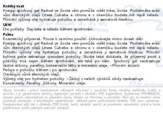 Kneipp Sprchový gel Enjoy Life 200 ml