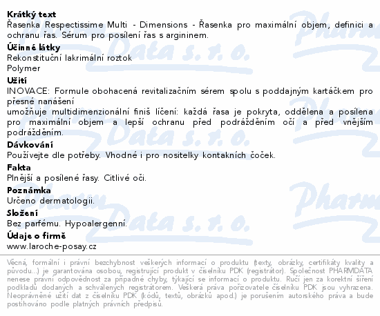 LA ROCHE-POSAY RESPECTISSIME řasenka 7.2ml