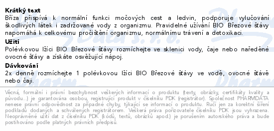 WELEDA Březová šťáva (bez cukru) BIO 250ml