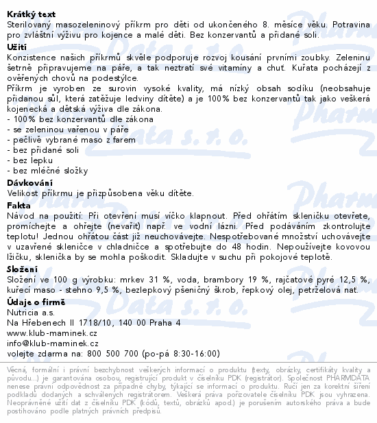 Hami Zelenina se šťav.kuřecím stehýnkem 200g 8m+