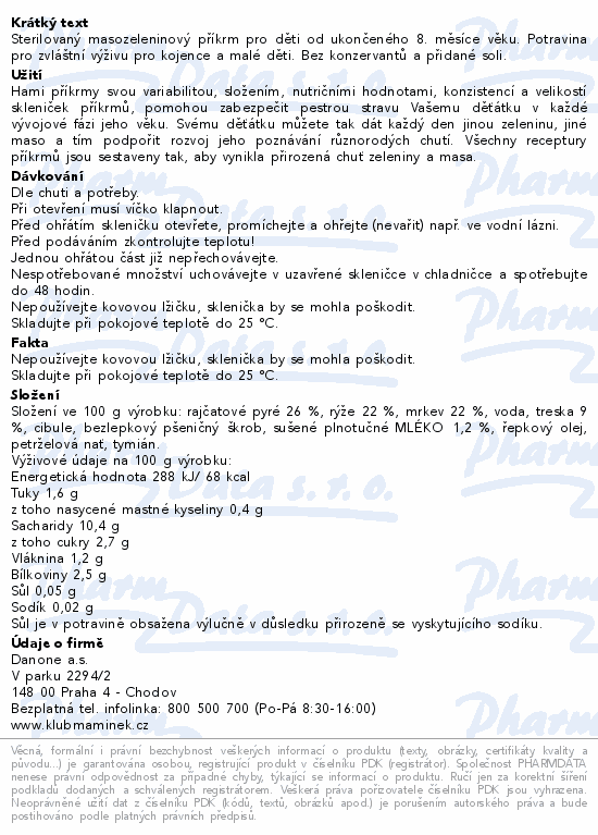 Hami Krémové rizoto s mořskou treskou 200g 8m+