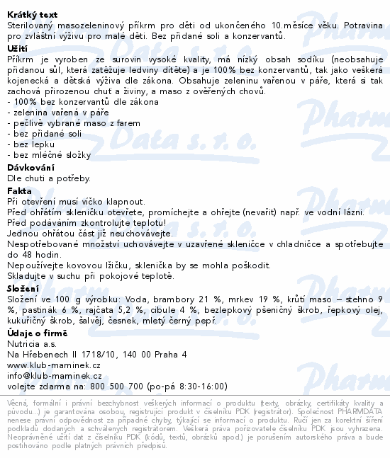 Hami Zahradní zelenina s krůtou 250g 10m+